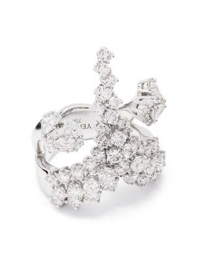 Yeprem 18kt White Gold Y-not Diamond Ring In Silver