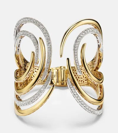 Yeprem Golden Strada 18kt Gold And White Gold Cuff Bracelet With Diamonds