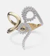 Yeprem Golden Strada 18kt Gold Bangle With Diamonds In Silver