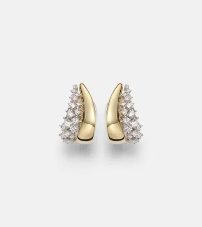 Yeprem Golden Strada 18kt White And Yellow Gold Earrings With Diamonds