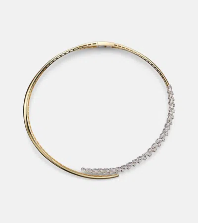 Yeprem Golden Strada 18kt White And Yellow Gold Necklace With Diamonds In Silver