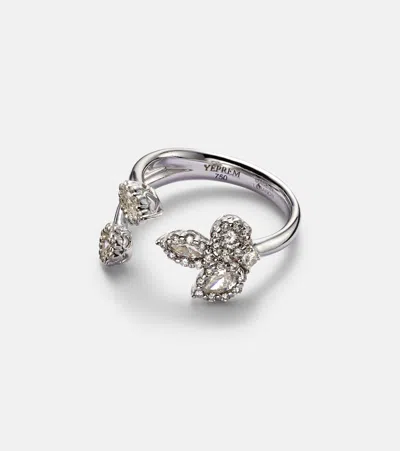 Yeprem Golden Strada 18kt White Gold Ring With Diamonds In Silver