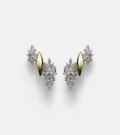 Yeprem Golden Strada 18kt Yellow And White Gold Clip-on Earrings With Diamonds