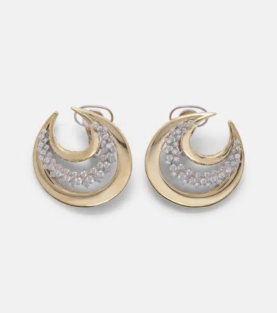 Yeprem Golden Strada 18kt Yellow Gold And White Gold Earrings With Diamonds In Multicoloured