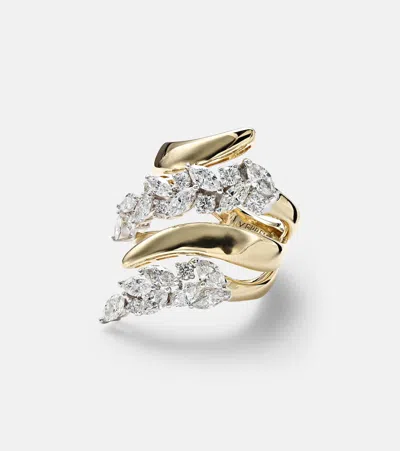 Yeprem Golden Strada 18kt Yellow Gold And White Gold Ring With Diamonds In Metallic