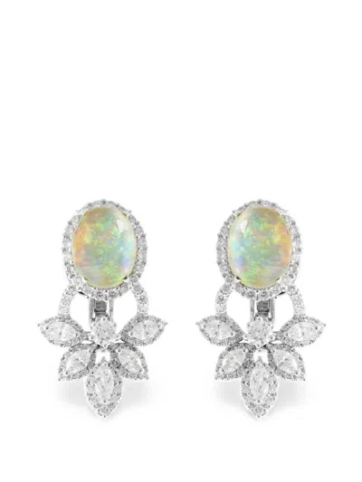 Yeprem Opal And Diamond Earrings In 银色