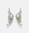 Yeprem Pearlescent 18kt White Gold Earrings With Diamonds And Pearls