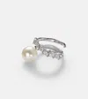 Yeprem 18kt White Gold Ring With Diamonds And Pearl