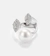 Yeprem Pearlescent 18kt White Gold Ring With Diamonds And Pearl