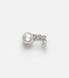 Yeprem 18kt White Gold Single Earring With Diamonds And Freshwater Pearl
