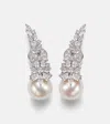 Yeprem Perlescent 18kt White Gold Clip-on Earrings With Diamonds And Pearls