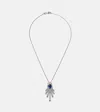 Yeprem Reign Supreme 18kt White Gold Necklace With Sapphire And Diamonds In Silver