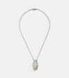 Yeprem Reign Supreme 18kt White Gold Pendant Necklace With Diamonds And Opal