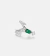 Yeprem Reign Supreme 18kt White Gold Ring With Diamonds And Emerald In Brown