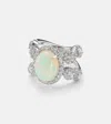 Yeprem Reign Supreme 18kt White Gold Ring With Diamonds And Opal