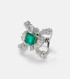Yeprem Reign Supreme 18kt White Gold Ring With Emerald And Diamonds