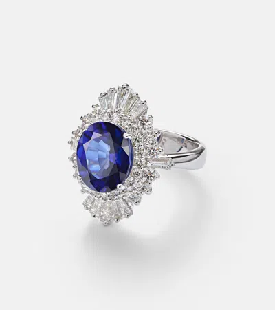 Yeprem Ring Reign Supreme Aus 18kt Weissgold Mit Diamanten Und Saphir