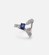 Yeprem Reign Supreme 18kt White Gold Ring With Sapphire And Diamonds In Brown