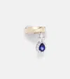 Yeprem Whisper Ear 18kt Gold Ear Cuff With Diamonds And Sapphire In Gold