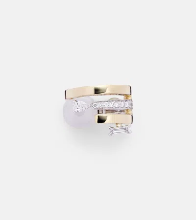 Yeprem Whisper Ear 18kt Gold Single Ear Cuff With Diamonds