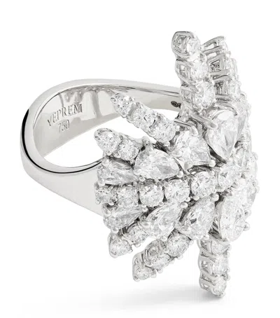 Yeprem White Gold And Diamond Cluster Ring