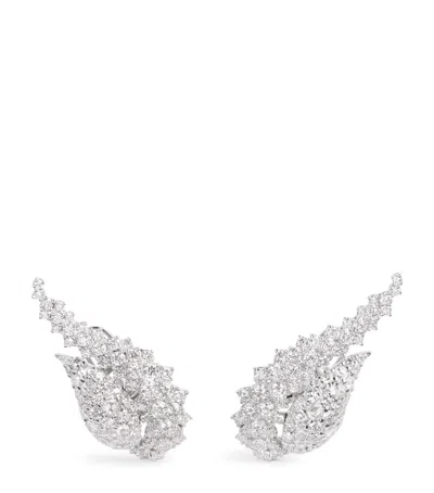 Yeprem White Gold And Diamond Y-couture State Stud Earrings