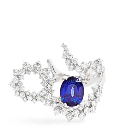 Yeprem White Gold, Diamond And Sapphire Reign Supreme Ring
