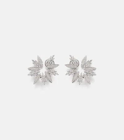 Yeprem Y-couture 18kt White Gold Clip-on Earrings With Diamonds In Silver