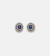 Yeprem Y-couture 18kt White Gold Earrings With Diamonds And Sapphires In Silver