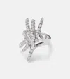 Yeprem Y-not 18kt White Gold Ring With Diamonds In Silver