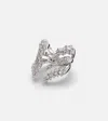 Yeprem Y-not 18kt White Gold Ring With Diamonds In Silver