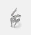 Yeprem Y-not 18kt White Gold Ring With Diamonds In Silver