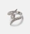 Yeprem Y-not 18kt White Gold Ring With Diamonds In Silver