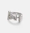 Yeprem Y-not 18kt White Gold Ring With Diamonds In Silver