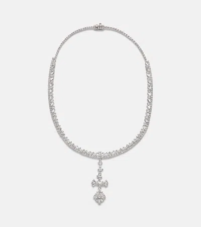 Yeprem Y-couture 18kt White Gold Pendant Necklace With Diamonds In Metallic