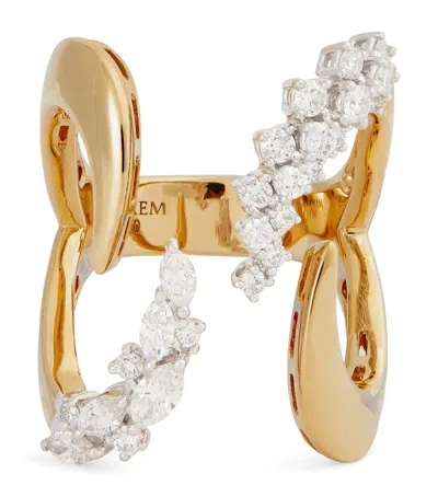 Yeprem Yellow Gold And Diamond Golden Strada Stackable Ring
