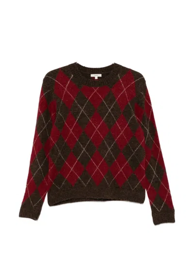 Yerse Argyle-knit Sweater In Brown