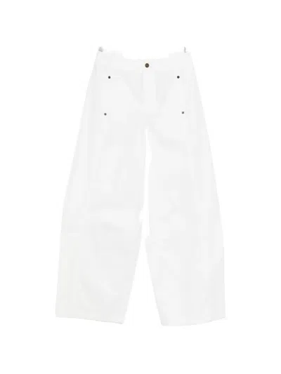 Yerse Barrel-leg Trousers In White