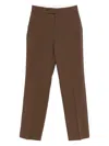 Yerse Brown Wool Blend Saigon Trousers  In Brown