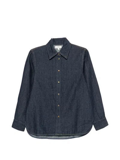 Yerse Button-down Denim Shirt In Blue