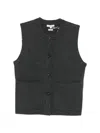 Yerse Button-front Gilet In Black