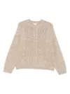 Yerse Textured Cable Knit Merino Wool Blend Sweater In Neutral