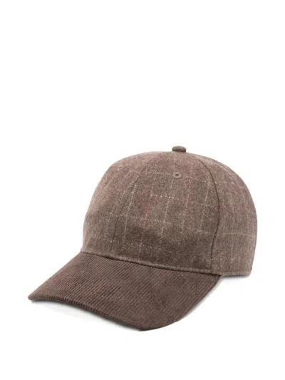 Yerse Check-print Baseball Cap In Brown