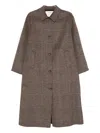 Yerse Check-print Buttoned Coat In Brown