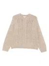 Yerse Textured Cable Knit Merino Wool Blend Sweater