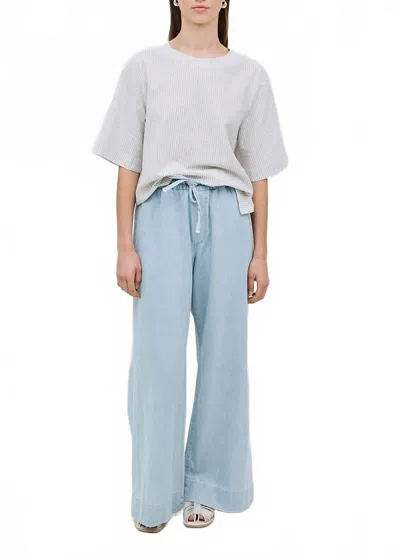Yerse Denim Trousers In Chambray In Blue