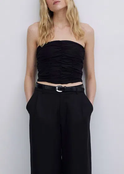 Yerse Draped Camisole Top In Black
