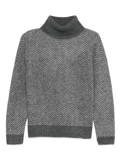 YERSE YERSE ESPIGUI TURTLENECK SWEATER IN GREY TWO-TONE