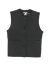 Yerse Button-front Gilet In Black