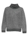 Yerse Herringbone-pattern Turtleneck Sweater In Gray